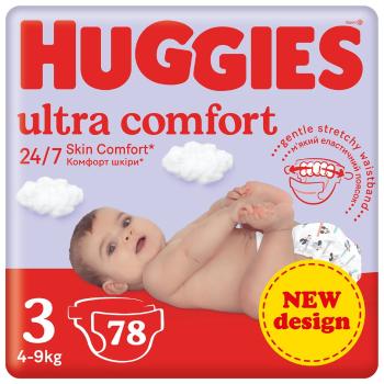 HUGGIES® Plienky jednorazové Ultra Comfort Mega 3 (4-9 kg) 78 ks