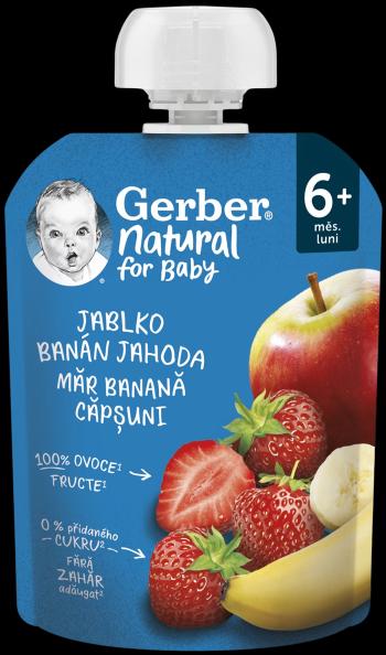 GERBER Natural vrecko jablko banán jahoda 6m+ 90 g