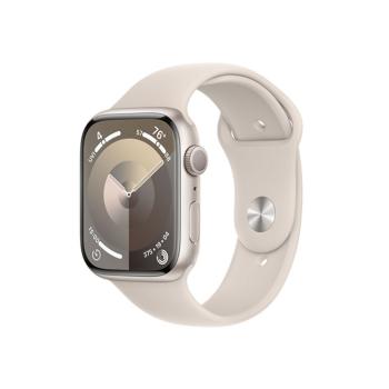 APPLE WATCH SERIES 9 GPS 45MM STARLIGHT ALUMINIUM CASE WITH STARLIGHT SPORT BAND - S/M, MR963QC/A