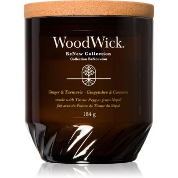 Woodwick Ginger & Turmeric vonná sviečka s dreveným knotom 184 g