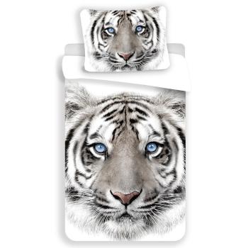 Jerry Fabrics Obliečky Biely tiger - Biela / šedá | 140 x 200 cm / 70 x 90 cm