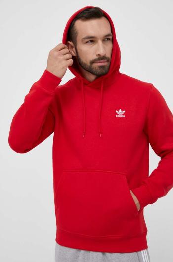 Mikina adidas Originals pánska, červená farba, s kapucňou, s nášivkou