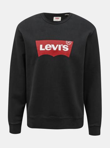 Čierna pánska mikina s potlačou Levi's® Graphic Crew Neck