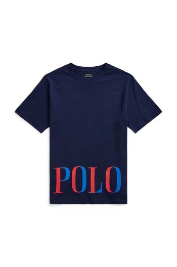 Detské bavlnené tričko Polo Ralph Lauren Tmavomodrá farba, s potlačou