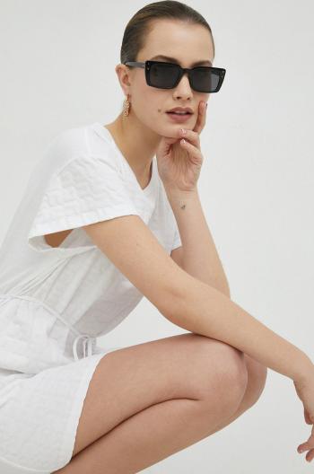 Bavlnené šaty Elisabetta Franchi biela farba, mini, oversize