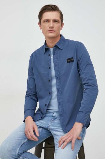Bavlnená košeľa Calvin Klein Jeans pánska, regular, s klasickým golierom