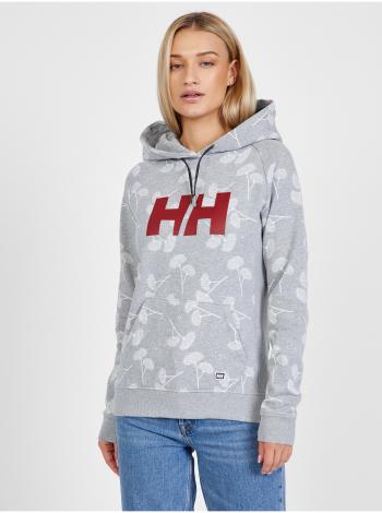 Šedá dámska vzorovaná mikina s kapucou HELLY HANSEN