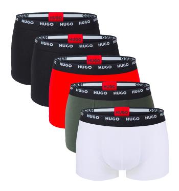 HUGO - boxerky 5PACK cotton stretch army multicolor combo - limitovaná fashion edícia (HUGO BOSS)-XXL (108-117 cm)