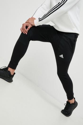 Nohavice adidas pánske, čierna farba, jednofarebné