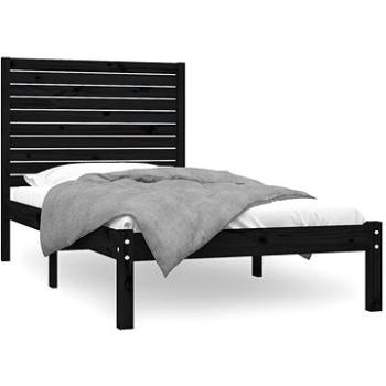 Rám postele čierny masívne drevo 100 × 200 cm, 3104602