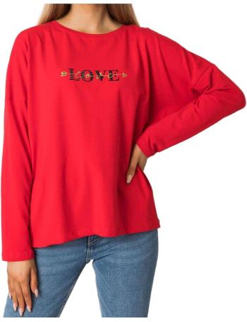 červené dámske tričko s nápisom love vel. L/XL