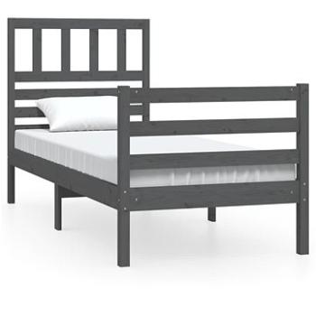 Rám postele sivý masívne drevo 90 × 200 cm, 3101075