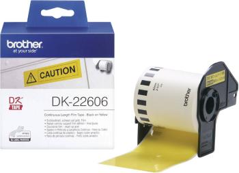 Brother DK-22606 etikety v roli 62 mm x 15.24 m fólia žltá 1 ks permanentné DK22606 univerzálne etikety