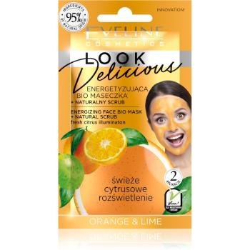 Eveline Cosmetics Look Delicious Orange & Lime hydratačná a rozjasňujúca maska s peelingovým efektom 10 ml