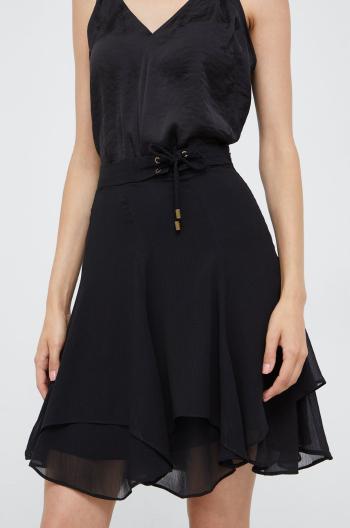 Sukňa Lauren Ralph Lauren čierna farba, mini, áčkový strih