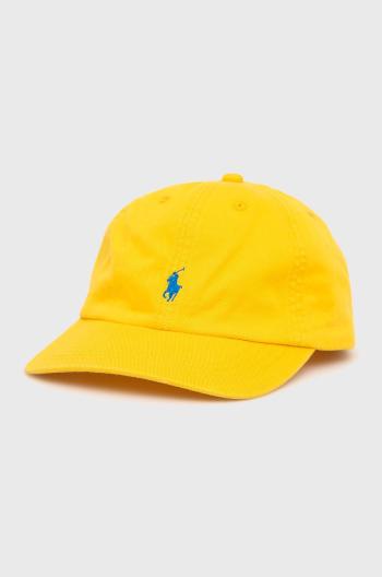 Detská bavlnená čiapka Polo Ralph Lauren žltá farba, jednofarebná