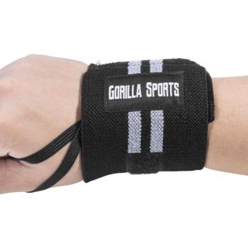 Gorilla Sports Bandáž na zápästie, čierna/sivá, 2 ks