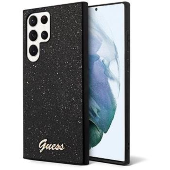 Guess PC/TPU Glitter Flakes Metal Logo Zadný Kryt na Samsung Galaxy S23 Ultra Black (GUHCS23LHGGSHK)