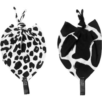 KLRK Home Wild B&W Leopard&Giraffe maznajúca dečka s uzlom 26x26 cm 2 ks