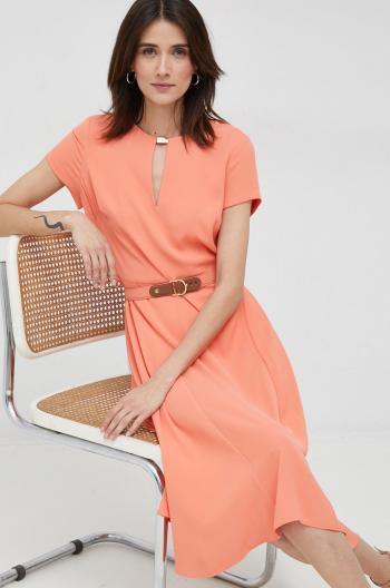 Šaty Lauren Ralph Lauren oranžová farba, mini, áčkový strih