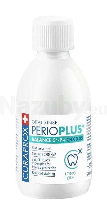 Curaprox Perio Plus+ BALANCE CHX 0,05% ústna voda s chlórhexidínu citroxom a sodium fluoridom 200 ml