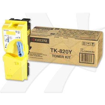 KYOCERA TK820Y - originálny toner, žltý, 7000 strán