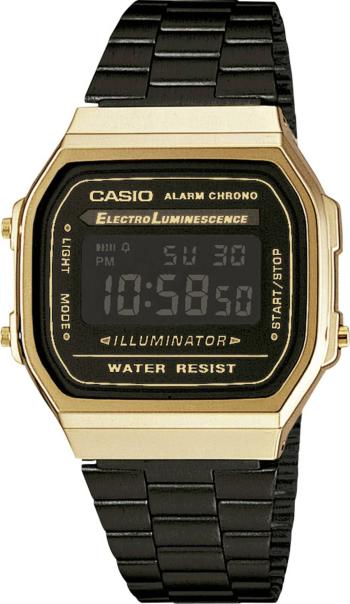 Casio Quartz náramkové hodinky A168WEGB-1BEF (d x š x v) 38.6 x 36.3 x 9.6 mm zlatá Materiál puzdra=Rezinát  Materiál re