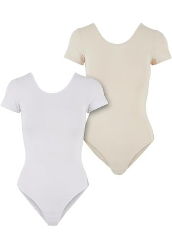 Urban Classics Ladies Organic Stretch Jersey Body 2-Pack white+whitesand - L