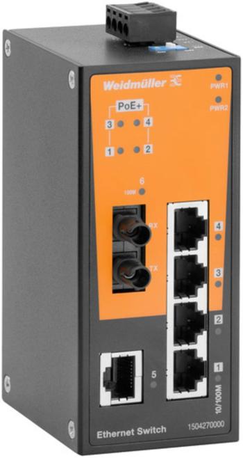 Weidmüller IE-SW-BL06T-1TX-4POE-1ST priemyselný ethernetový switch  10 / 100 MBit/s funkcia PoE