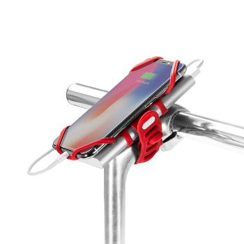 Držiak mobilu a powerbanky Bone Bike Tie 3 Pro Pack, na bycikel, nastaviteľná veľkosť, červený, 4-6.5", silikón, na riadidlá, červ
