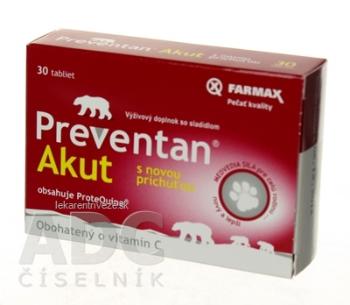 FARMAX Preventan Akut s novou príchuťou tbl (obohatený o vitamín C) 1x30 ks