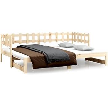 Výsuvná posteľ 2× (90 × 190) cm masívna borovica, 820776