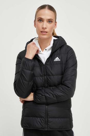 Páperová bunda adidas Essentials dámska, čierna farba, prechodná, HZ5724