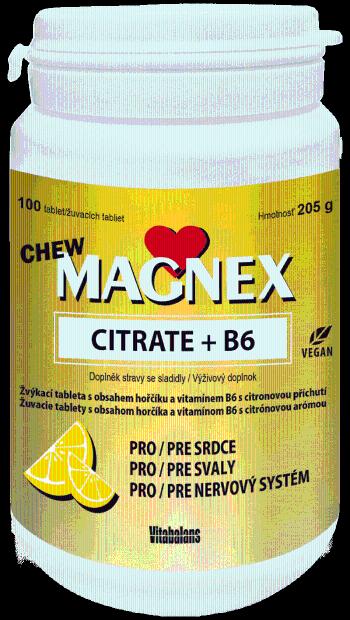 Vitabalans Oy Vitabalans Magnex citrate+B6 chew žuvacie tablety 100 ks