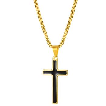 Náhrdelník Faith Cross Zlatá/Čierna KP22848