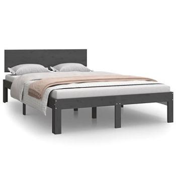 Rám postele sivý masívna borovica 120 × 200 cm, 810492