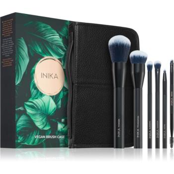 INIKA Organic Brush Case With Brushes sada štetcov s puzdrom 6 ks