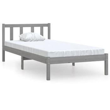 Rám postele sivý masívna borovica 90 × 190 cm UK Single, 810049
