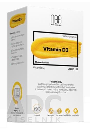NesVitamins Vitamin D3 2000 I.U. 60 kapsúl