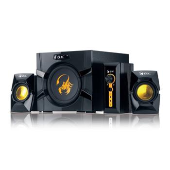 Genius reproduktory GX GAMING SW-G2.1 3000 Ver. II, 2.1, 80W, žluto-černé, ovládací panel, ovládaní basů, RCA vstup, AUX, 35Hz~20k