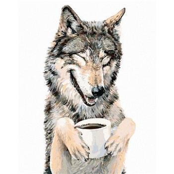 Maľovanie podľa čísel – Vlk a káva (Holly Simental) (HRAbz33122nad)