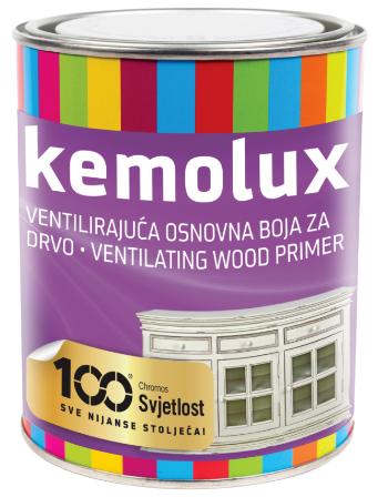 KEMOLUX - Ventilačná základná farba na drevo 0,75 l biely