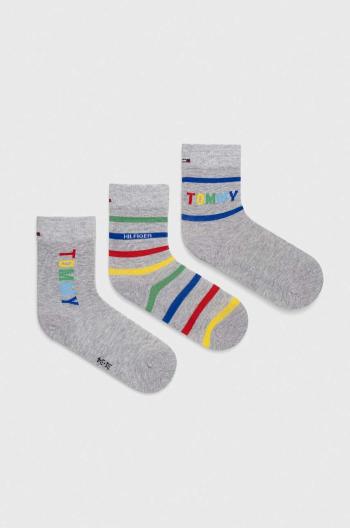 Detské ponožky Tommy Hilfiger 3-pak šedá farba