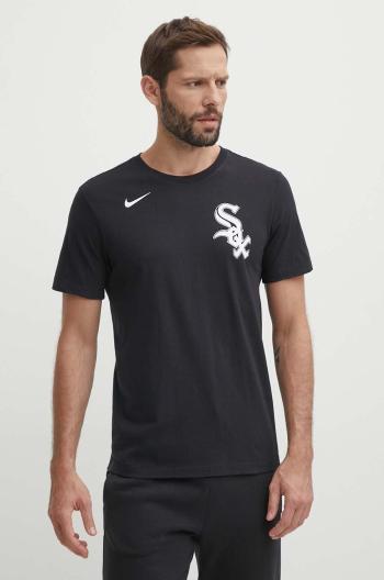 Bavlnené tričko Nike Chicago White Sox pánske, čierna farba, s potlačou