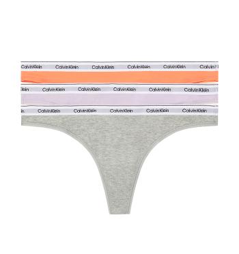 CALVIN KLEIN - tangá 3PACK Modern logo stretch cotton lavender & orange combo - limitovaná edícia-L