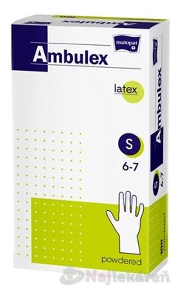 Ambulex rukavice LATEXOVÉ veľ. S, nesterilné, pudrované 100ks