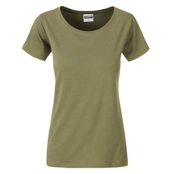 James & Nicholson Klasické dámske tričko z biobavlny 8007 - Khaki | XL