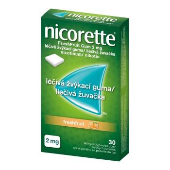 Nicorette žuvačky na odvykanie od fajčenia Fresh fruit 2mg, 30 ks