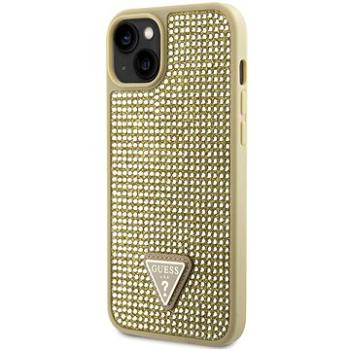 Guess Rhinestones Triangle Metal logo kryt pre iPhone 14 Gold (GUHCP14SHDGTPD)