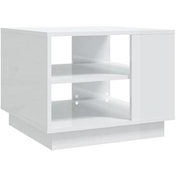 SHUMEE Konferenčný stolík biely vysoký lesk 55 × 55 × 43 cm drevotrieska, 810295